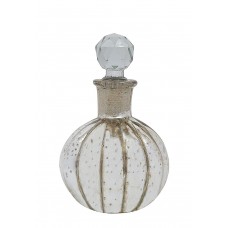 Creative Co-op 5.Inch H Mercury Glass Bottle with Glass Stopper, Antique Silver   232634442195